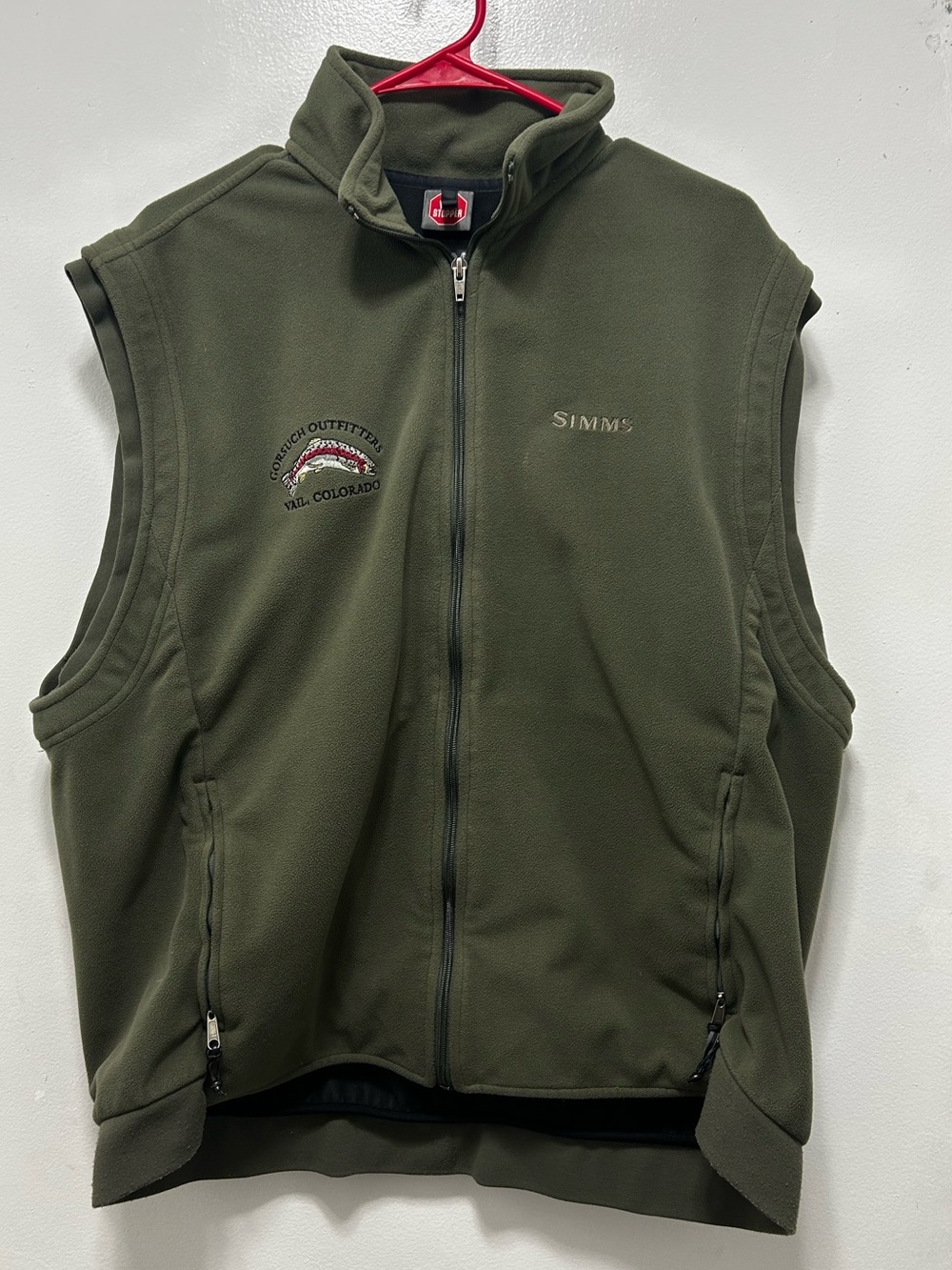 Simms Olive Green Fleece Vest w/ Zip Pockets - Gorsuch Outfitters Vail, Colorado
